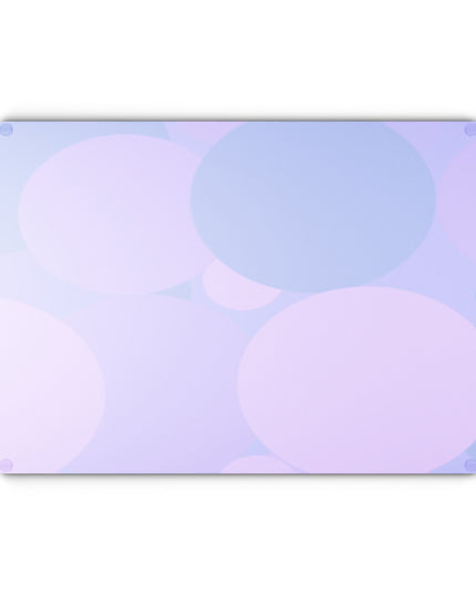 Pastel Purple Family Patches 11" x 15" Glass Cutting Board