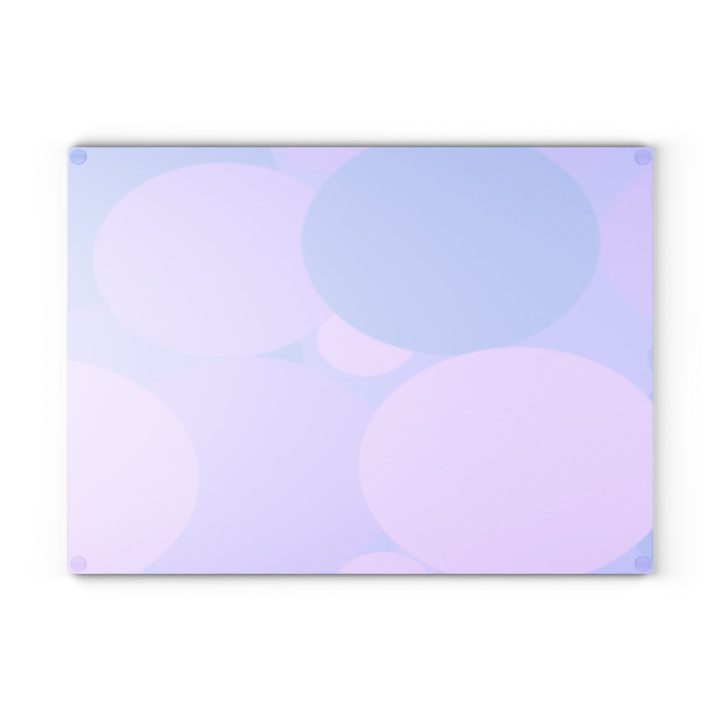 Pastel Purple Family Patches 11" x 15" Glass Cutting Board