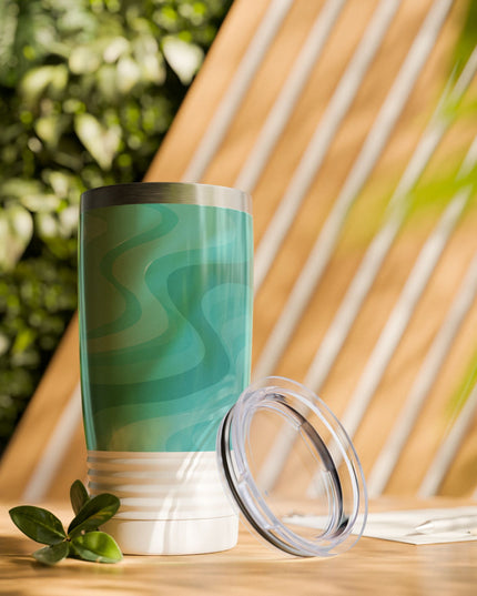 Tif Green Wavey Ringneck Tumbler, 20oz in white