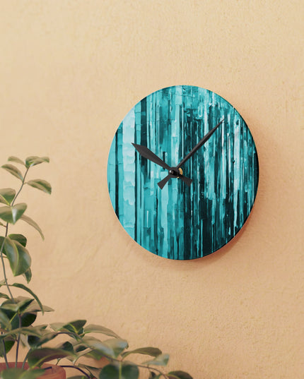 Striped Tif Acrylic Round Wall Clock, 8" x 8"
