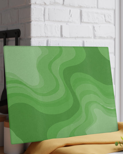 Greenie Meanie Wavey Glass Cutting Board, 11" x 15"