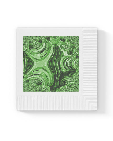 Uzi Spiral Mint Pastel White Coined Napkins, 6.5" x 6.5"