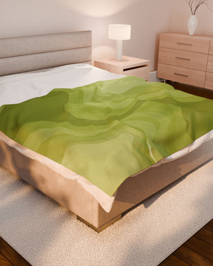 Lemon Wavey Velveteen Plush Blanket, 60" x 80"