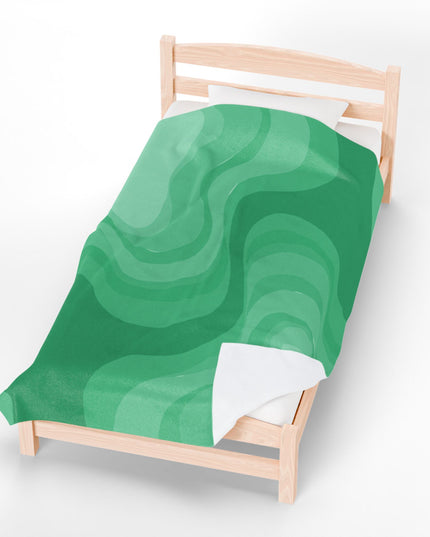 Mint Green Wavey Velveteen Plush Blanket, 60" x 80"