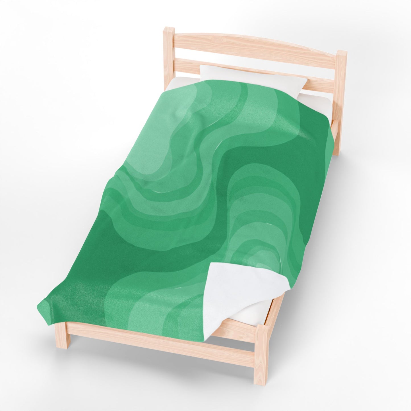 Mint Green Wavey Velveteen Plush Blanket, 60" x 80"
