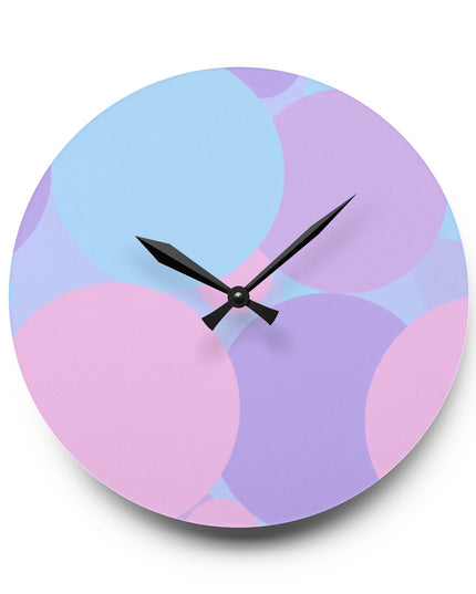 Pastel Purple and Mauve Patches Acrylic Wall Clock, Round or Square, 10.75" x 10.75"