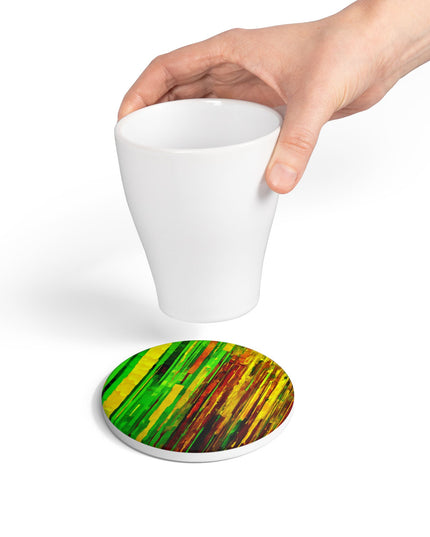 Striped Beta 4" x 4" Round Ceramic Coaster