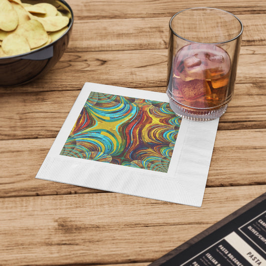 Uzi Spiral Alpha White Coined Napkins, 6.5" x 6.5"