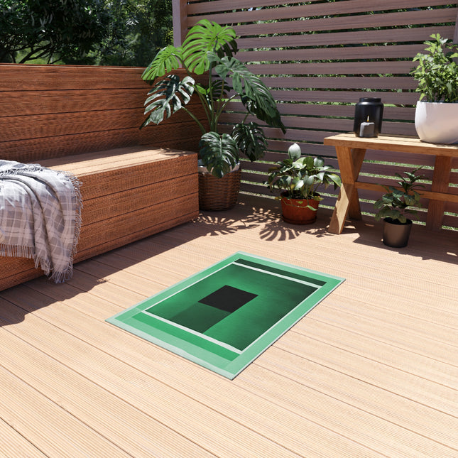 Mint Shadow Outdoor Rug, 24" x 36"