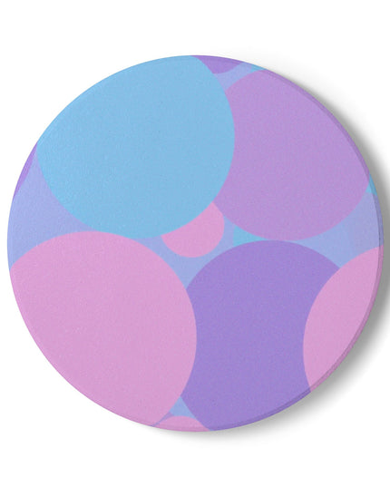 Pastel Purple and Mauve Patches 4" x 4" Round Ceramic Coaster