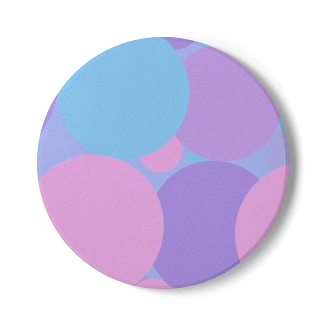 Pastel Purple and Mauve Patches 4" x 4" Round Ceramic Coaster