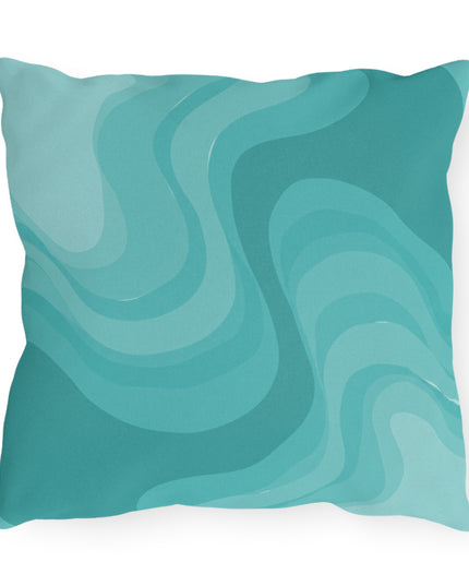 Tif Green Wavey 16" x 16" Outdoor Pillow
