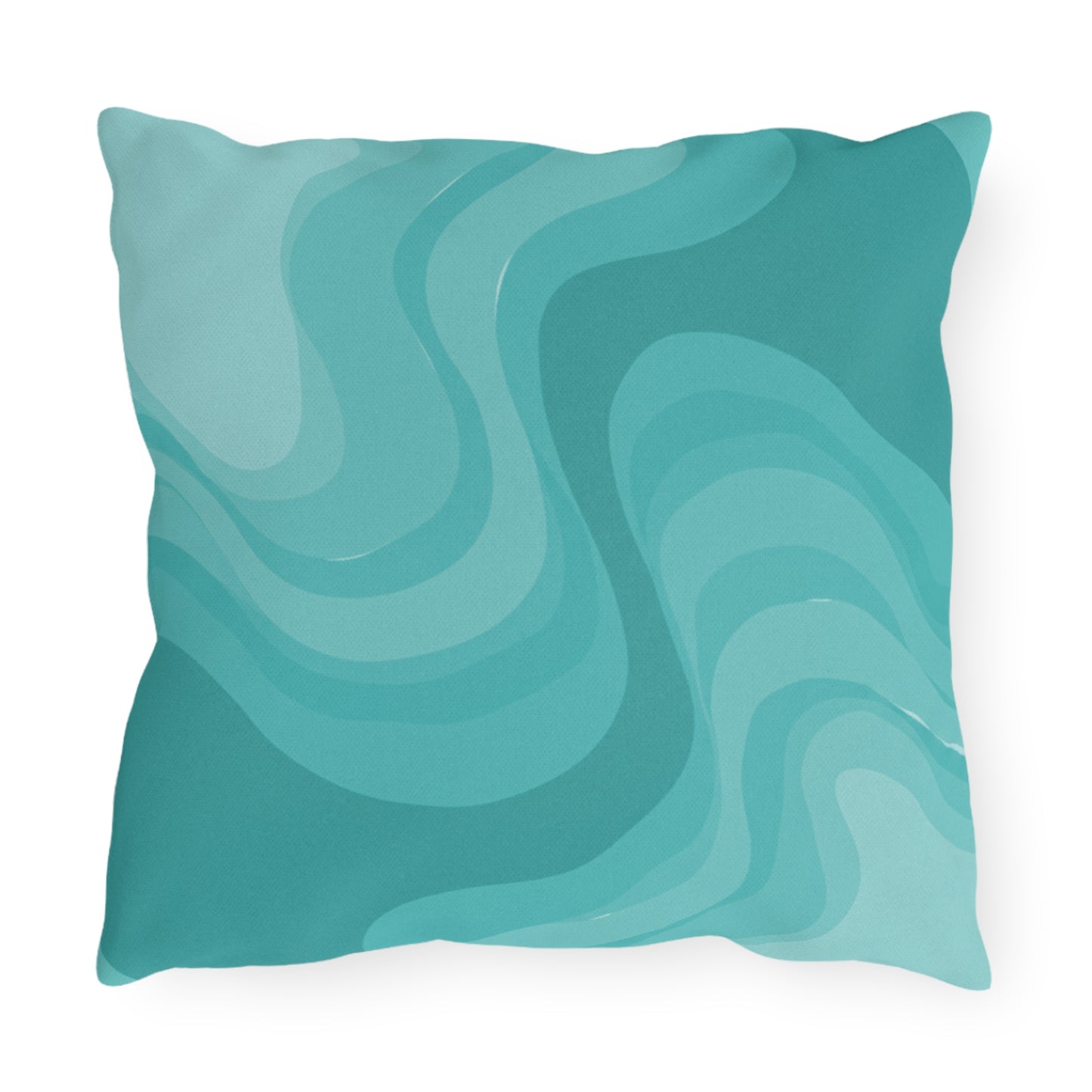 Tif Green Wavey 16" x 16" Outdoor Pillow