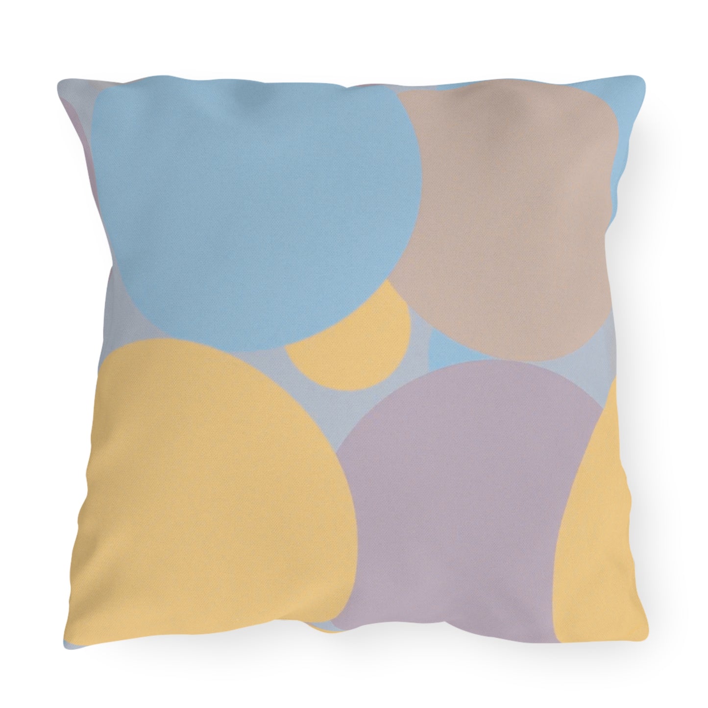 Pastel Baby Blue and Peach Patches 20" x 20" Outdoor Pillows