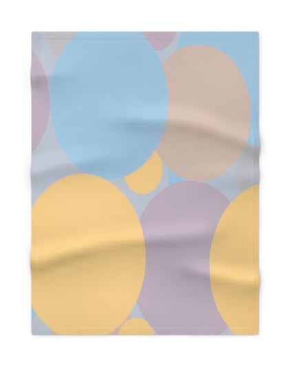 Pastel Baby Blue and Peach Patches Soft Fleece Baby Blanket, 30" x 40"
