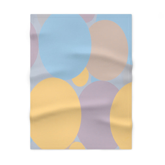 Pastel Baby Blue and Peach Patches Soft Fleece Baby Blanket, 30" x 40"