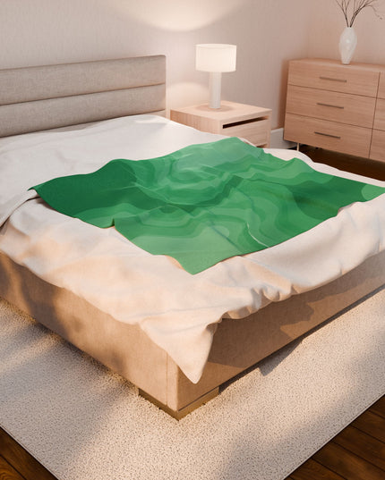 Mint Green Wavey Velveteen Plush Blanket, 50" x 60"