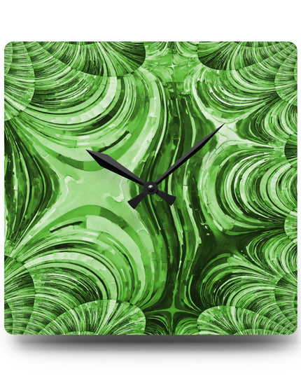 Uzi Spiral Mint Pastel Acrylic Wall Clock, Round or Square, 10.75" x 10.75"