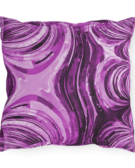 Uzi Spiral Powder Lavender Outdoor Pillow, 16" x 16"