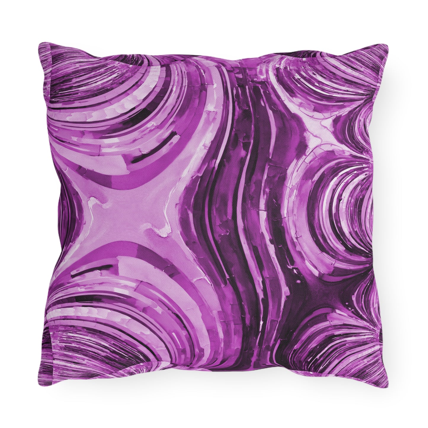 Uzi Spiral Powder Lavender Outdoor Pillow, 16" x 16"