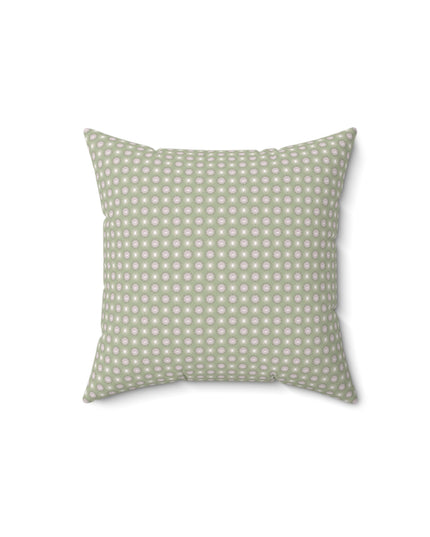 Olive Star-crossed Bodies Faux Suede Square Pillow, 14" x 14"