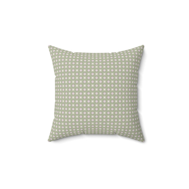 Olive Star-crossed Bodies Faux Suede Square Pillow, 14" x 14"