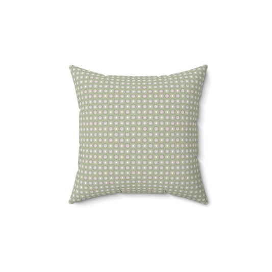 Olive Star-crossed Bodies Faux Suede Square Pillow, 14" x 14"