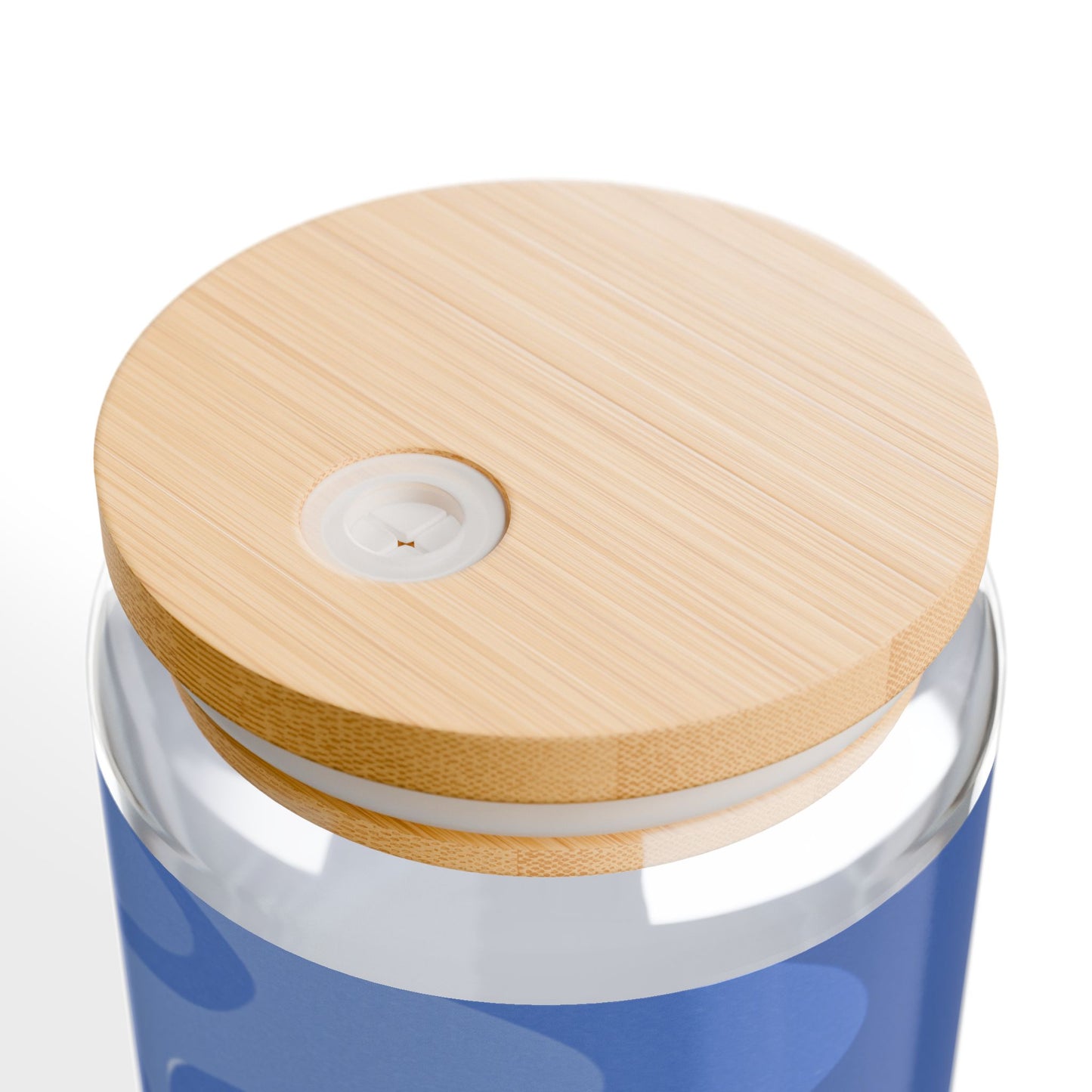Deep Blue Wavey Sipper Glass, 16oz