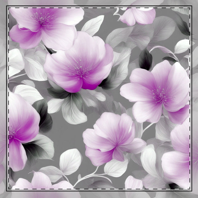 Purple Blossom Floral Bunch Cotton Twill Napkin, 22" x 22"