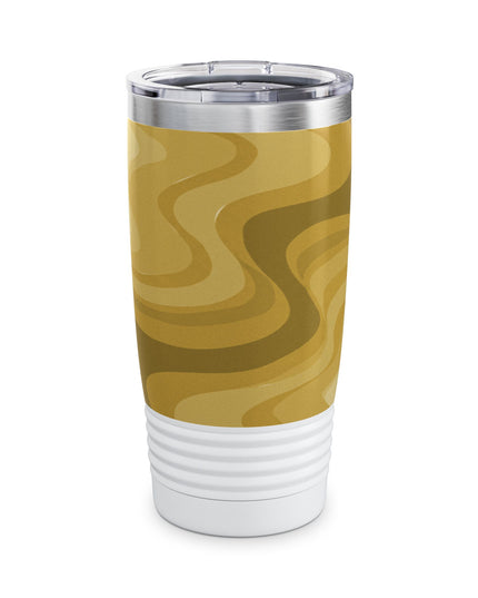 Brown Wavey Ringneck Tumbler, 20oz in white