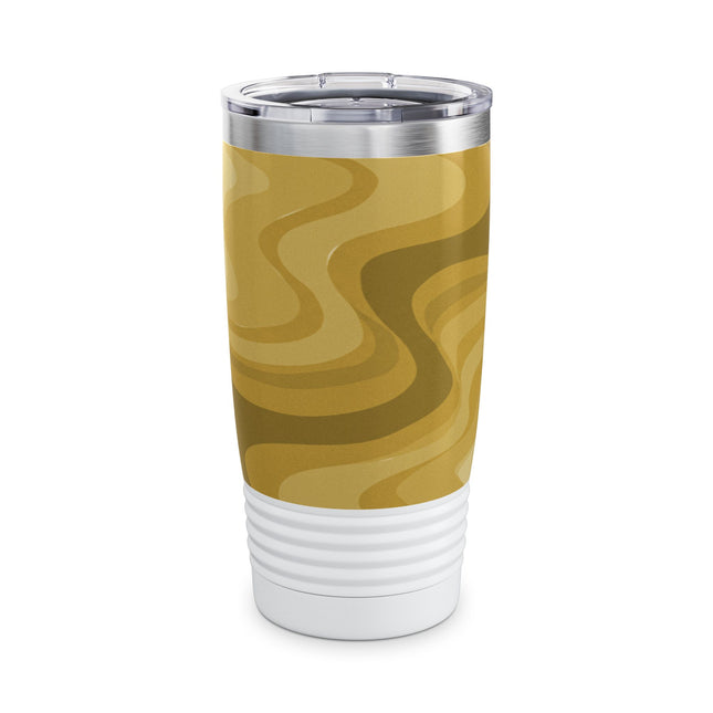 Brown Wavey Ringneck Tumbler, 20oz in white