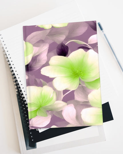 Lime Lavender Floral Bunch Journal - 128 Blank pages, 5" x 7"