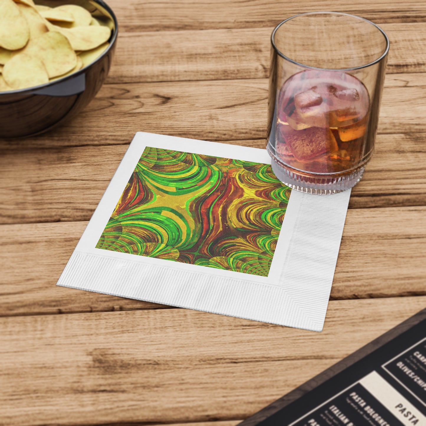 Uzi Spiral Beta White Coined Napkins, 6.5" x 6.5"
