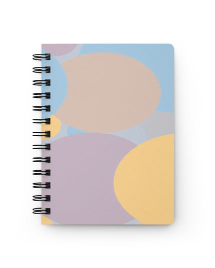 Pastel Baby Blue and Peach Patches Spiral Bound Journal, 5" x 7" 150 pages