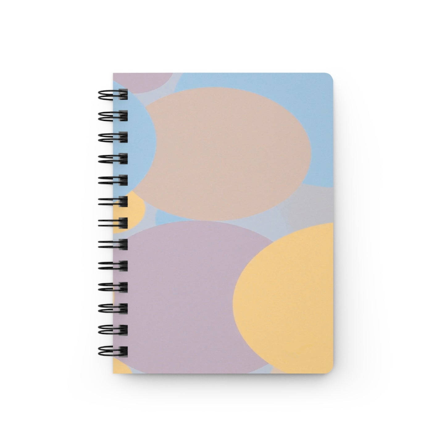 Pastel Baby Blue and Peach Patches Spiral Bound Journal, 5" x 7" 150 pages