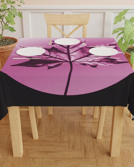 Magenta Maple Leaf Tablecloth, 55" x 55"