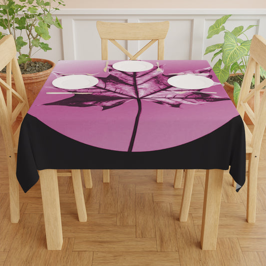 Magenta Maple Leaf Tablecloth, 55" x 55"