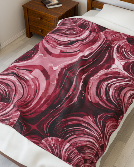 Uzi Spiral Ruby Velveteen Plush Blanket, 50" x 60"