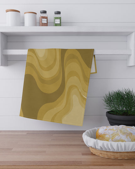 Brown Wavey Tea Towels (cotton, poly), 18" x "30