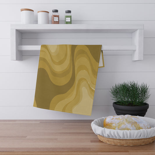 Brown Wavey Tea Towels (cotton, poly), 18" x "30