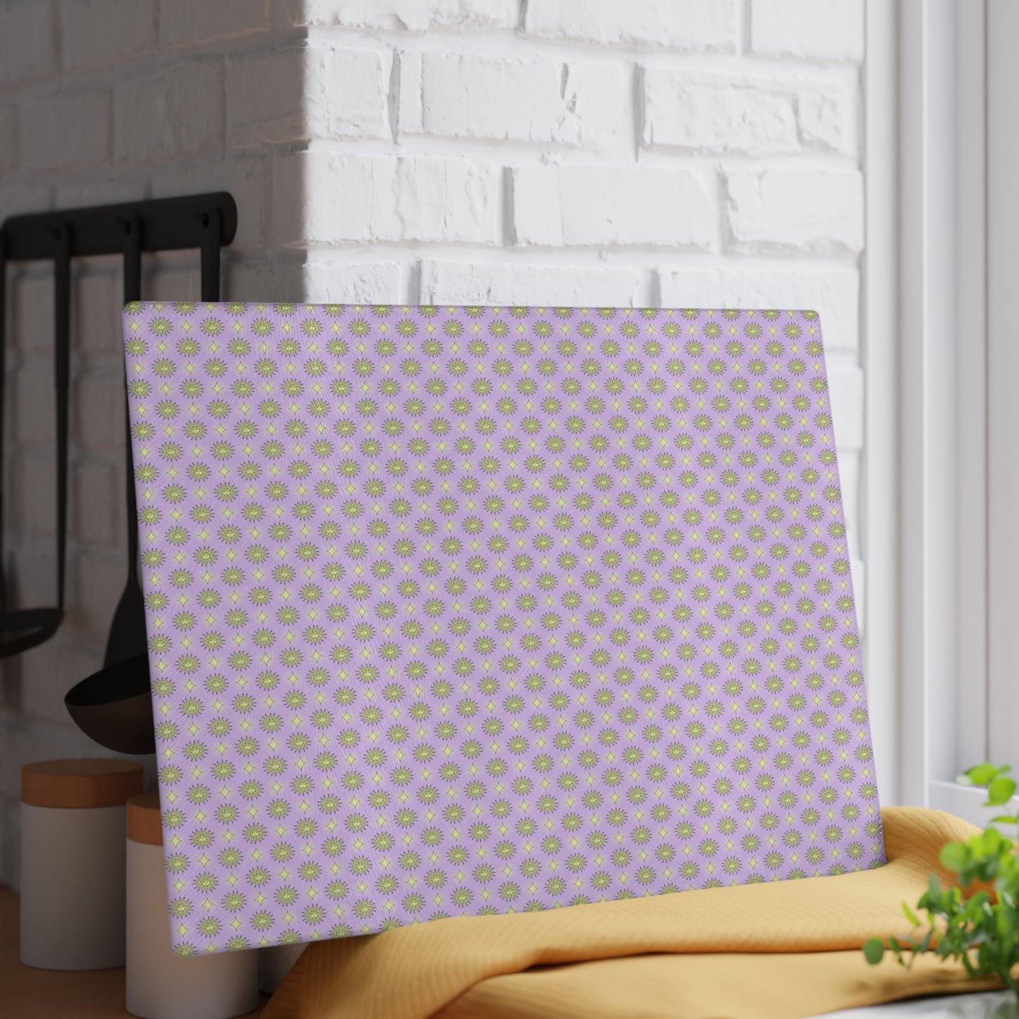 Magenta Star-crossed Bodies Glass Cutting Board, 11" x 15"
