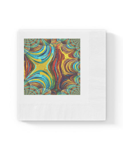 Uzi Spiral Alpha White Coined Napkins, 4.8" x 4.8"