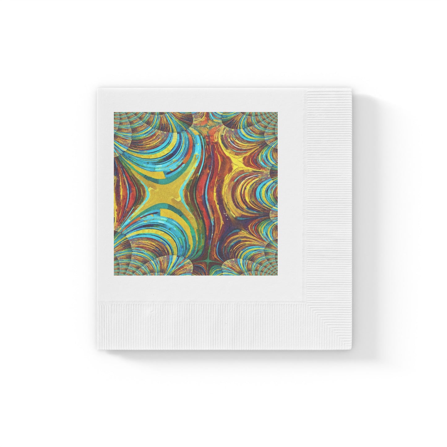 Uzi Spiral Alpha White Coined Napkins, 4.8" x 4.8"