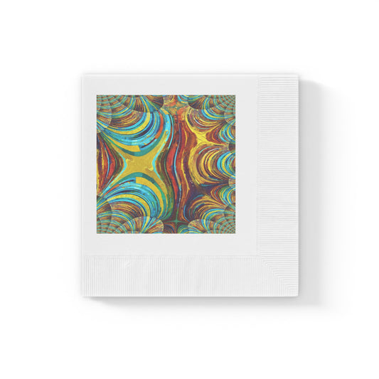 Uzi Spiral Alpha White Coined Napkins, 4.8" x 4.8"