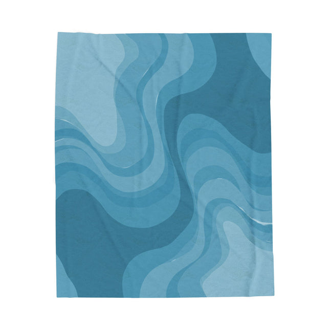 Sky Blue Wavey Velveteen Plush Blanket, 50" x 60"