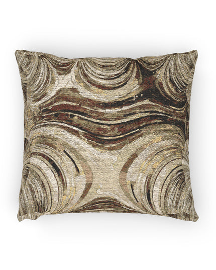 Uzi Spiral Light Brown Woven Pillow, 17" x 18"