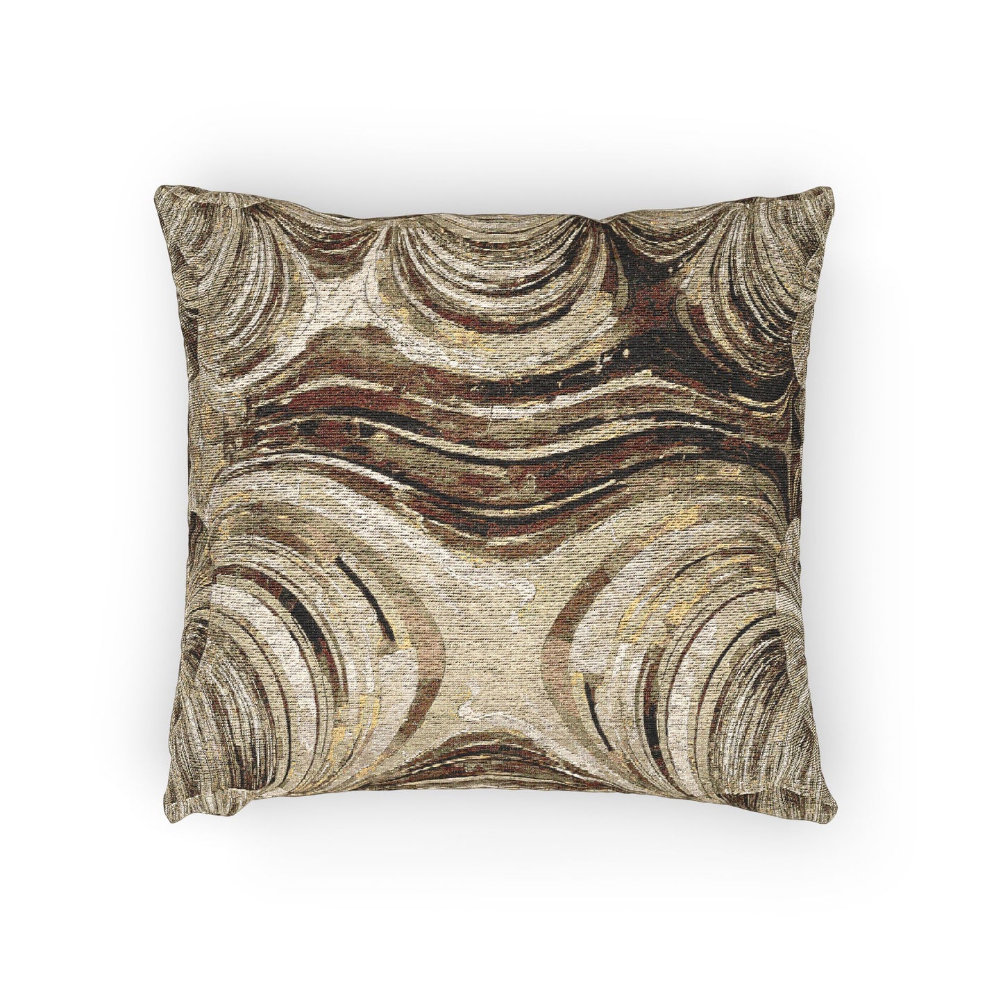 Uzi Spiral Light Brown Woven Pillow, 17" x 18"