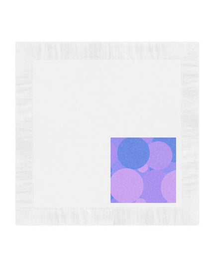 Pastel Purple Family Patches White Coined Napkins, 6.5" x 6.5"