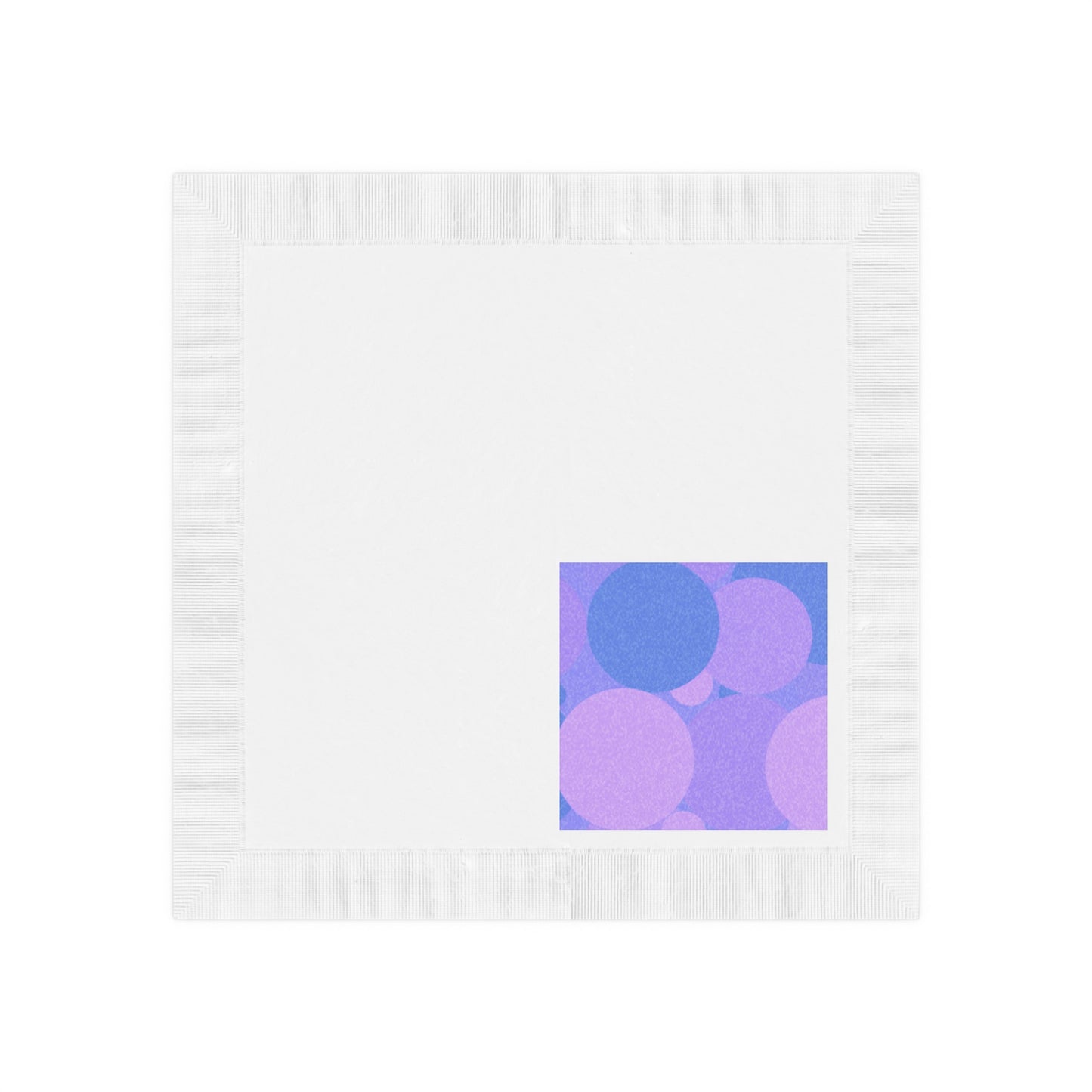 Pastel Purple Family Patches White Coined Napkins, 6.5" x 6.5"