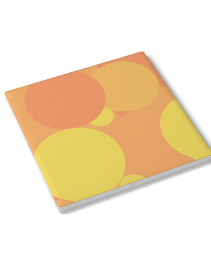 Pastel Bright Oranges Patches 4" x 4" Square Ceramic Coaster